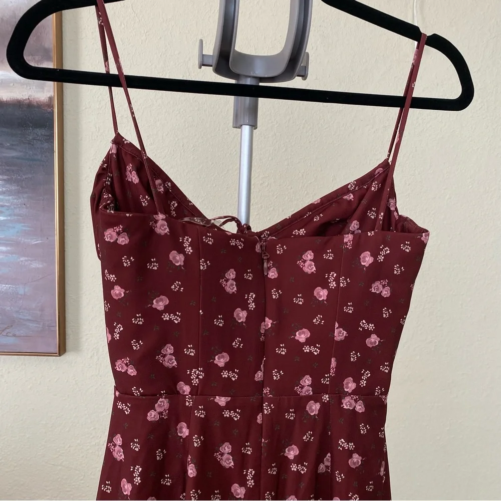 House Of CB Carina Wine Floral Bustier Midi Dress size XS NWOT - Picture 8 of 12